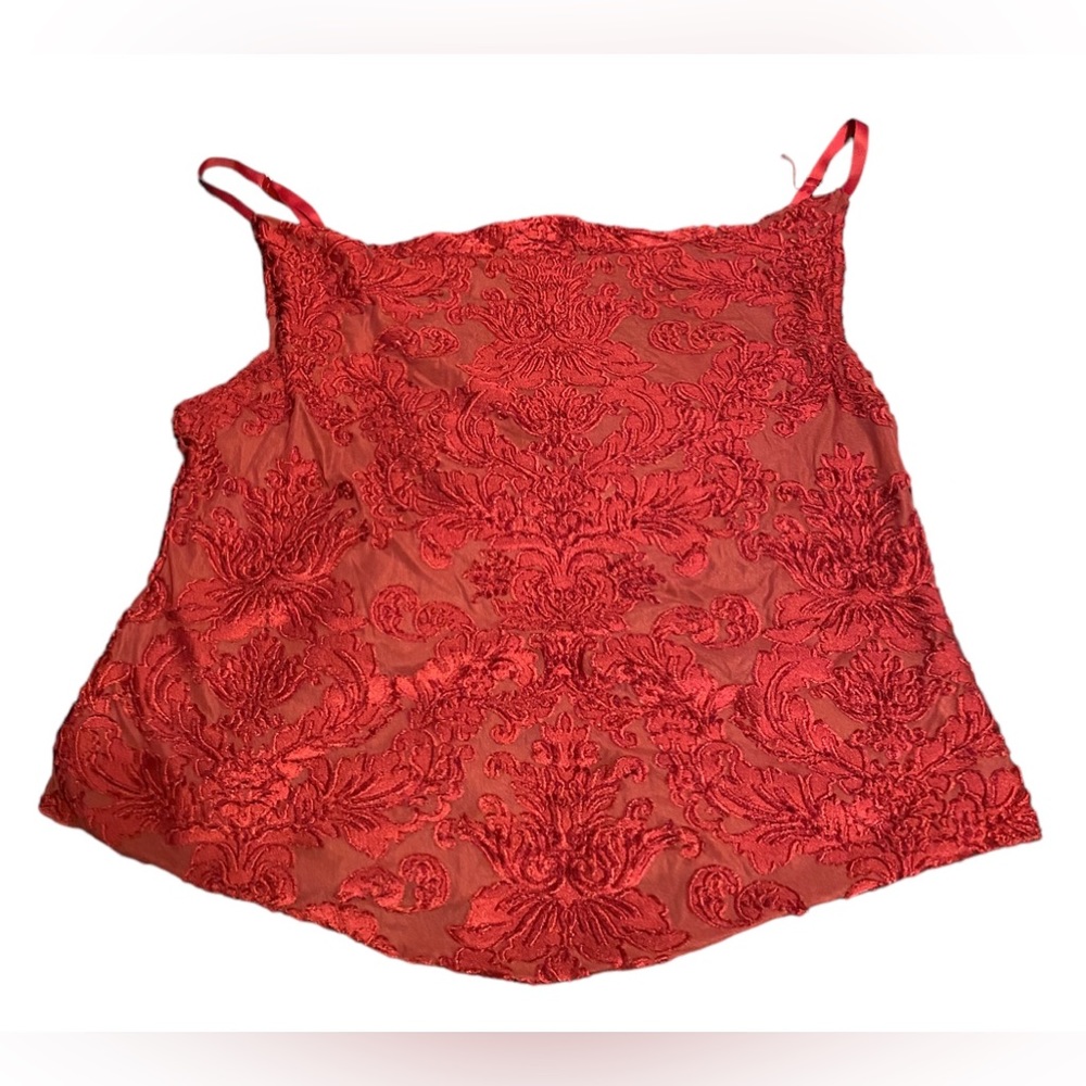 INTIMATELY FREE PEOPLE Lace Cami Tank Top Red Size Large